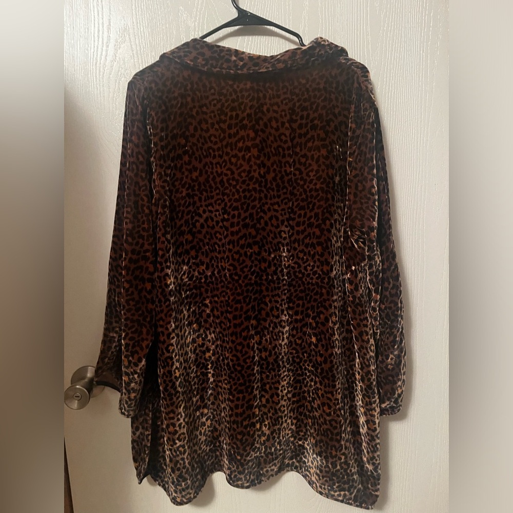 NWT SOFT SURROUNDINGS Silk Velvet Poets Leopard Tunic XLP - Picture 9 of 11